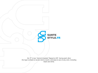 Santé Style - LOGO Concept blue concept flat health logo minimal santé smart style symbol