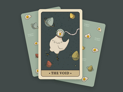 The Void – Chicken Deck animal astronaut cards chicken chicks dnd dungeon dungeon dragons illustration space tarot void