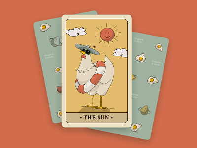 The sun – Dungeon & Chicks animal cards chicken chicks dnd dungeon dragons fun hot illustration summer sun tarot