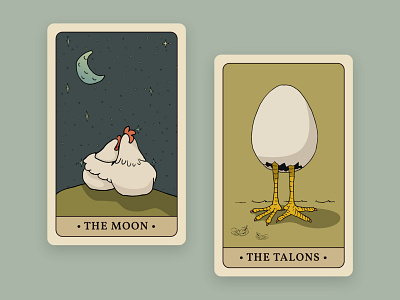 The Moon & The Talons – Dungeon & Chicks animal cards chicken chicks dnd dungeon dragons egg friendship illustration moon night stars talons tarot