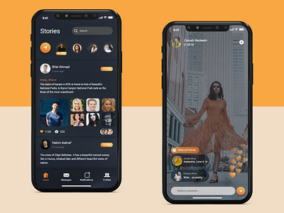 Stories app branding design ui