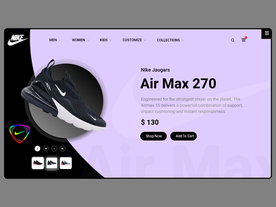 Nike Air max Landing Page Redesign branding design ui web