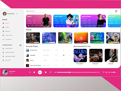 Songs Playlist Website design typography ui web