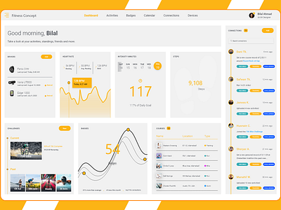 Fitness Dashboard Light Theme design typography ui web