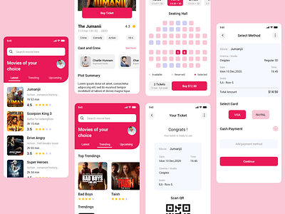 Movies Ticket Booking App app design ui
