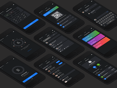 Jenr8 Dark Theme Mobile Application Design