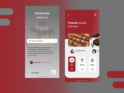 Christmas Baking App design ui