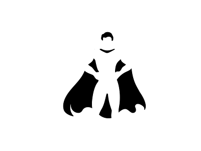 Superhero branding cape concept hero logo negative space superhero superman