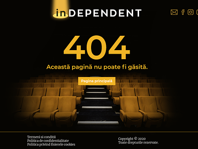 404 Page Design - inDEPENDENT 404 404page culture error graphic design page romania theatre ui web web design website website builder