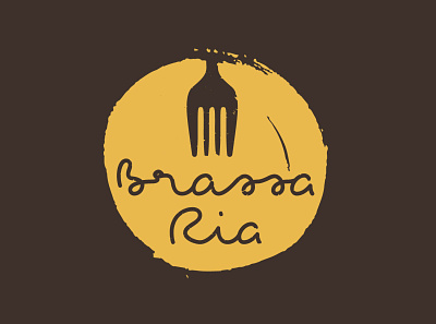 BrassaRia Restaurant Logo branding craft design eating food food logo graphic design logo logo design logo design branding logo mark logodesign logos restaurant restaurant logo vector