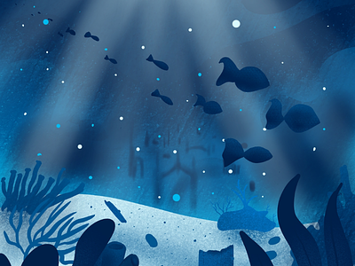 Underwater atlantis blue design fish illustration ocean underwater
