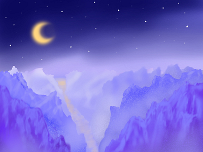 Mountains Landscape by night