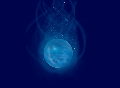 Ice orb ball blue ice illustration magic orb