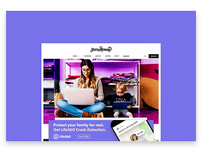 Homepage Takeover – Life360 + Scary Mommy ad banner ad campaign animated gif animation brand campaign marketing marketing campaign