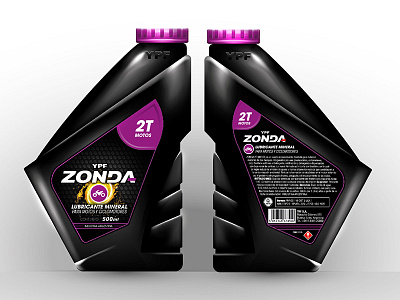 Zonda - 2T for motorcycle (500ml) bottle branding illustration lubricante motor oil oil packaging redesign