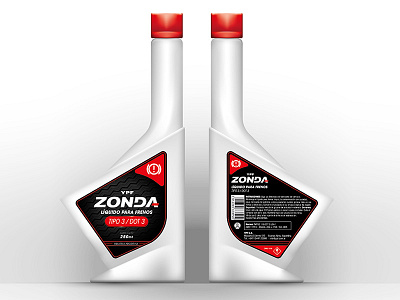 Zonda - brake fluid (250ml) bottle branding illustration lubricante motor oil oil packaging redesign