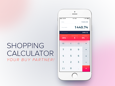 Daily UI #004 - Shopping calculator (app screen)