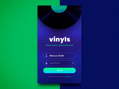 Music Player - log in app dailyui design interface login mobile music player ui wellcome