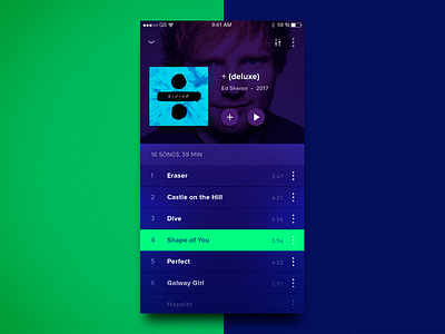 Music Player - play list app dailyui design interface login mobile music player playlist ui