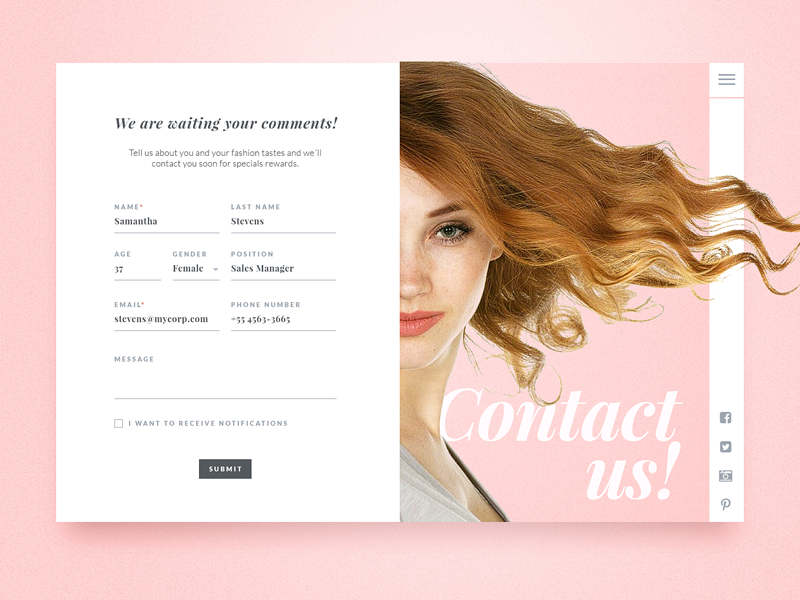 Simple contact page by Leonardo Piccolo on Dribbble