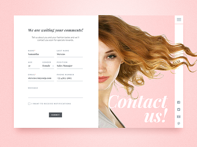 Simple contact page contact form ui design user interface ux web design