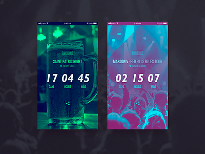 Daily UI #014 - Countdown Timer app challenge countdown dailyui design events golden grid interface ui