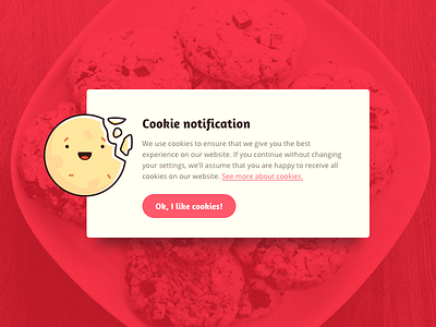 Daily UI #016 - Pop-Up / Overlay 016 challenge cookie dailyui design illustrator overlay popup ui