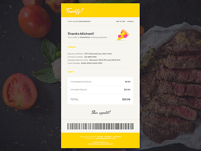 Daily UI #017 - Email Receipt 017 challenge dailyui design email food illustration receipt