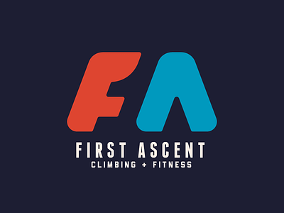 First Ascent Climbing Gym arrow climbing first fitness gym logo negative space one up