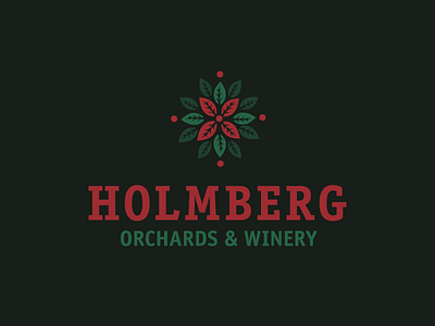 Holmberg Winery leaves logo orchard wine winery
