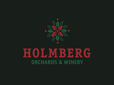Holmberg Winery leaves logo orchard wine winery