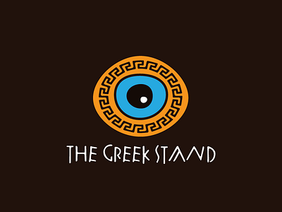 The Greek Stand charm evil eye greek logo maze nazar pattern