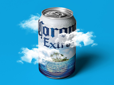A Beach In Every Can beach beer can corona design island ocean packaging