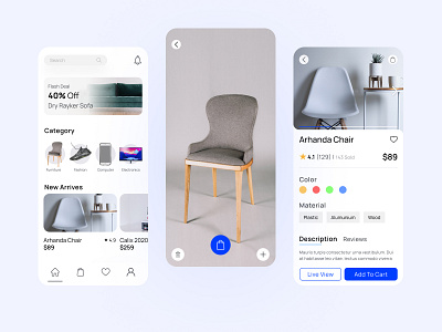 AR Retail App app augmented reality design ecommerce retail ui uiux