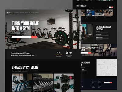 Fitness Ecommerce Website app bold branding design ecommerce fitness illustration marketing sport strategy ui uiux upmarket web webs website workout