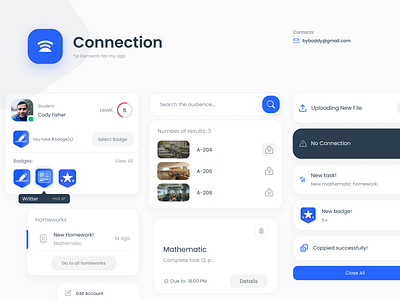 UI for App app clear connection design education figma minimal ui ux vector