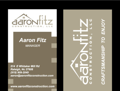 Aaron Fitz branding business card design construction