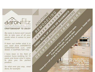 Aaron Fitz branding construction flyer