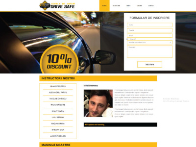 DriveSafe css drive driving school html logo vector web design website