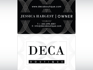 DECA Boutique branding business cards design fashion vector