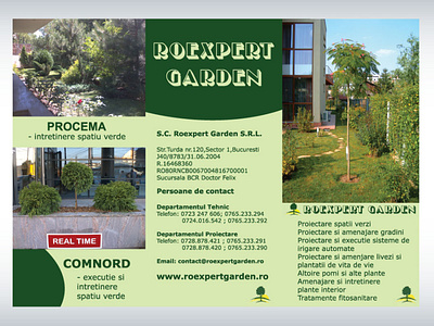 Roexpert Garden flyer design gardening landscape typography