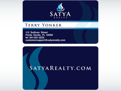 Satya Realty business cards design logo real estate realty vector