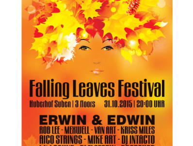 Falling Leaves Festival banner design festival flyer design illustration leaves party poster