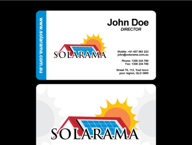 Solarama branding business cards design logo solar energy solar panels vector