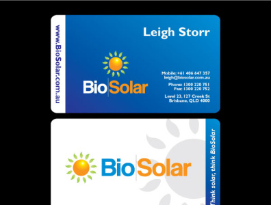 BioSolar branding business cards design logo vector