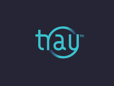 Tray app blue circle cyan logo logotype mobile modern round tray