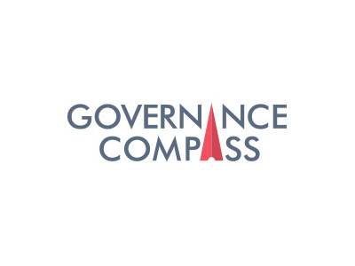 Governance Compass arrow compass governance gray logo logotype north red