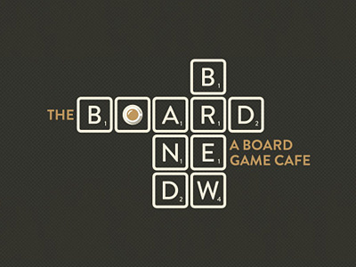 The Board and Brew board brew brown cafe coffee logo logotype scrabble