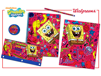 Doodle SpongeBob children color fun kids nickelodeon packaging product design red spongebob