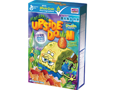 SpongeBob Cereal Packaging children colorful design food fun mockup nickelodeon package packaging product product design spongebob